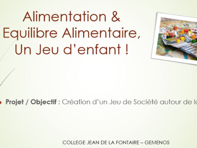 Manger équilibré : Intervention Collège Jean de la Fontaine de Gémenos 