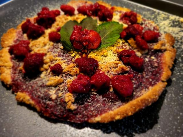 Tarte fine Crumble Framboises